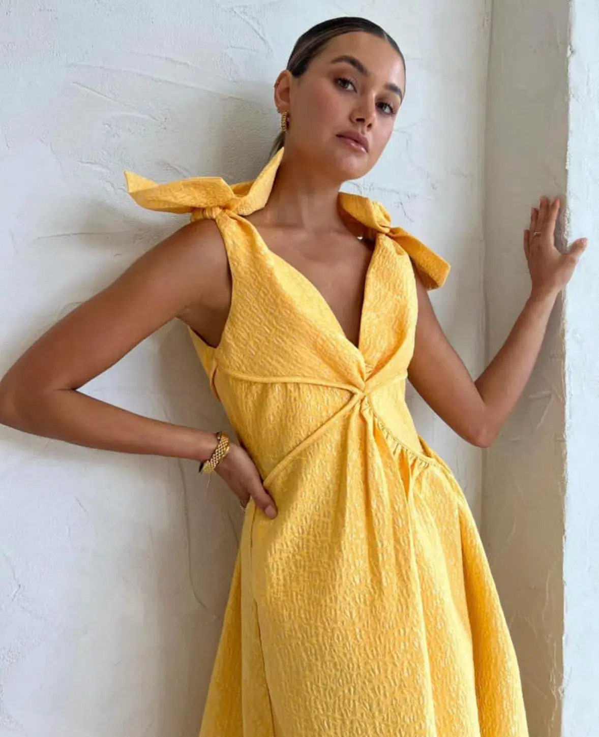 Rachel Gilbert Emiliano Gown Yellow Size AU 8 - Image 4