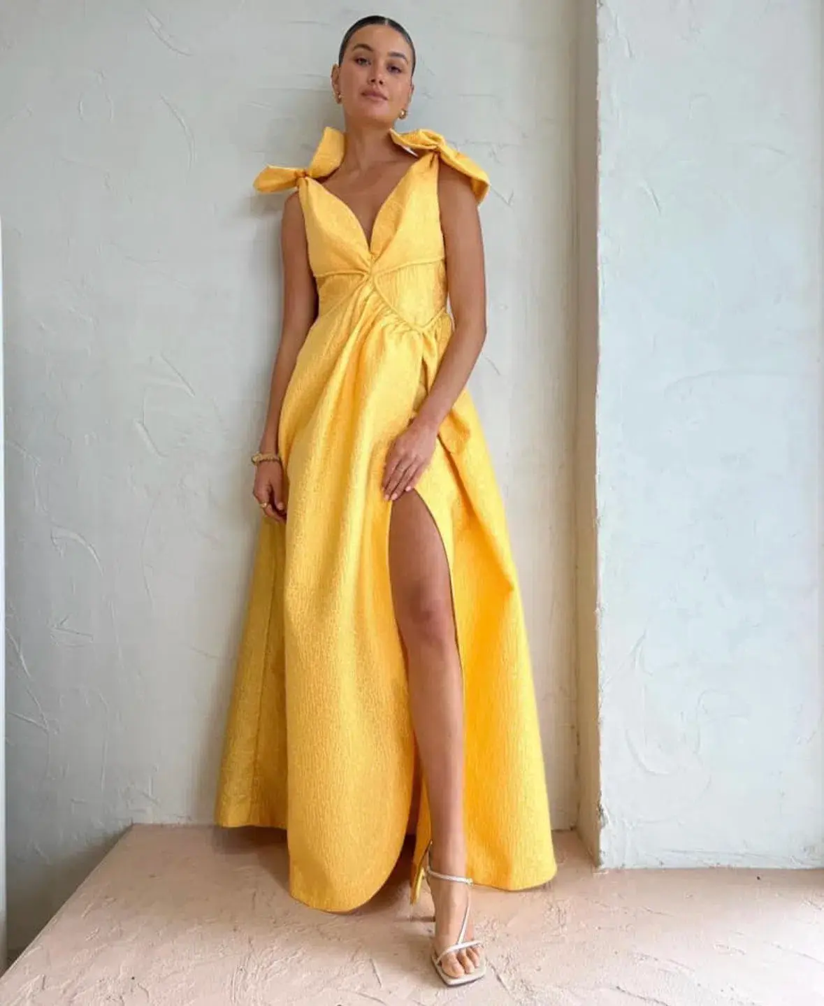 Rachel Gilbert Emiliano Gown Yellow Size AU 8 - Image 1