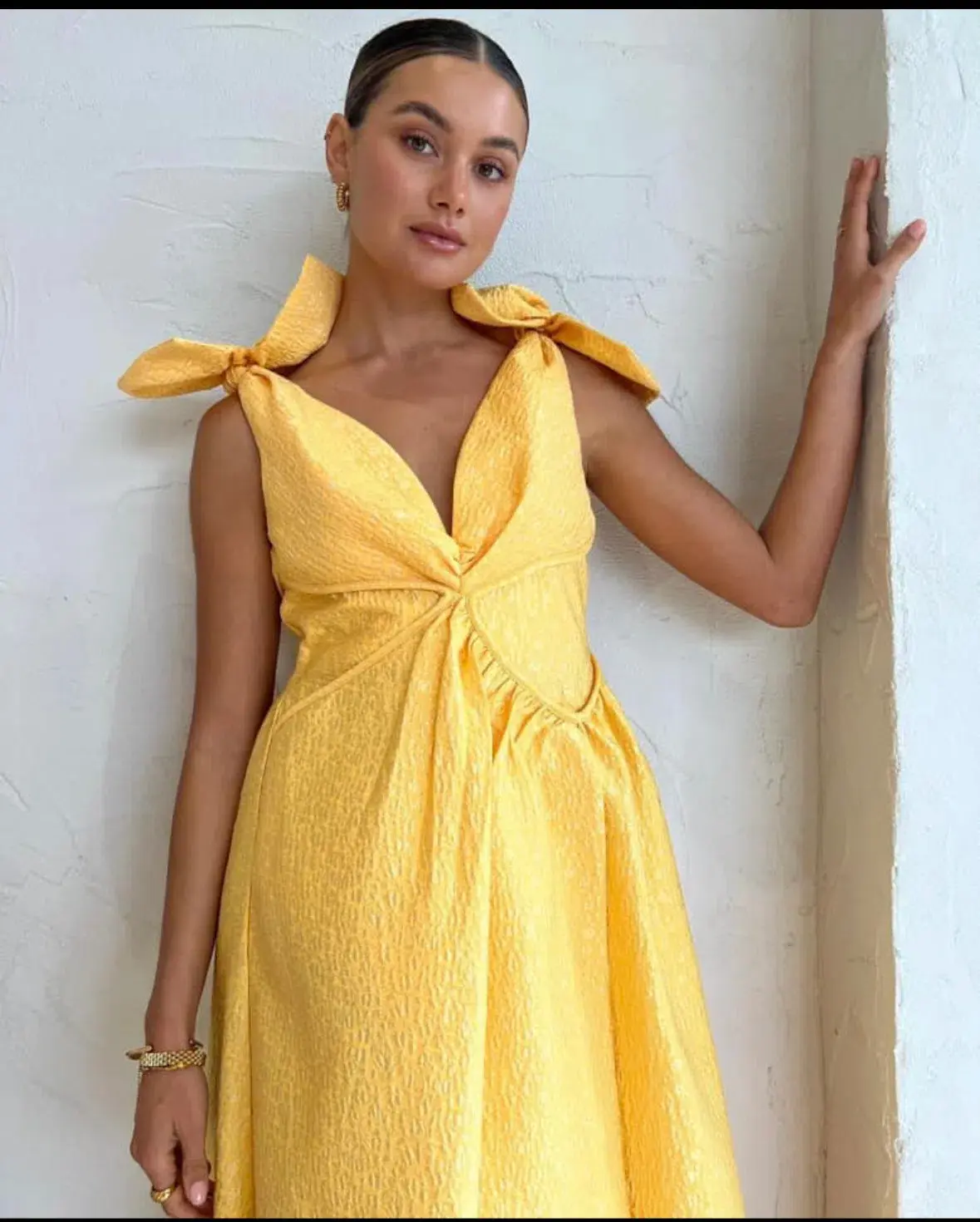 Rachel Gilbert Emiliano Gown Yellow Size AU 8 - Image 2