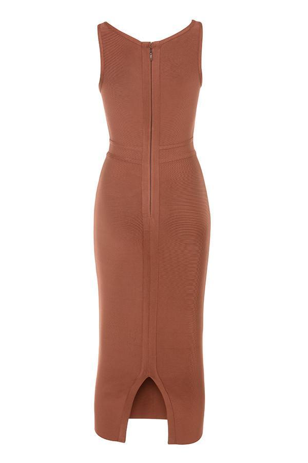 House of CB Feray Midi Dress Rust Size 8 for rent on The Volte - main image