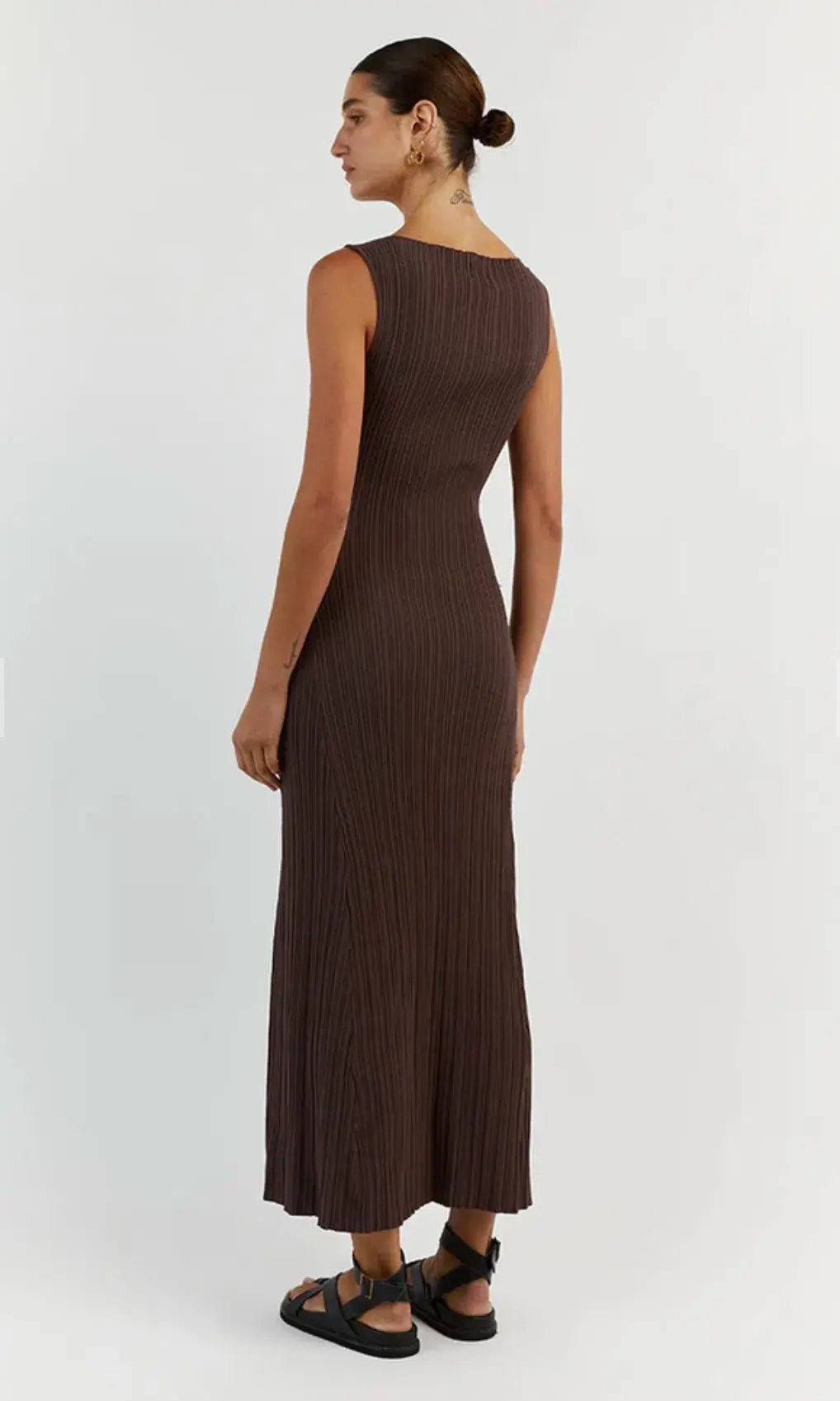 Dissh Ivy Coffee Sleeveless Midi Dress Brown Size S / AU 8 - Image 3