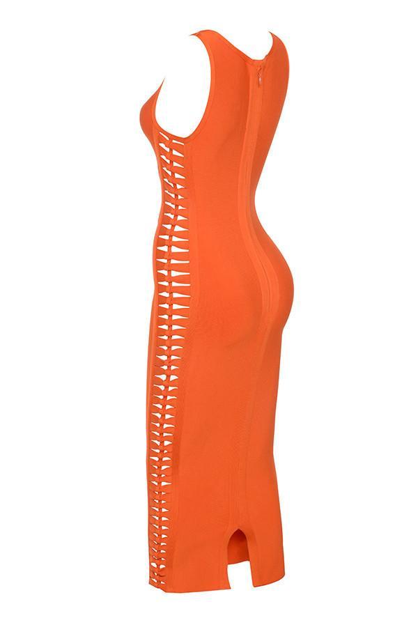 House of CB Martinique Midi Dress Orange Size 8 - Image 2