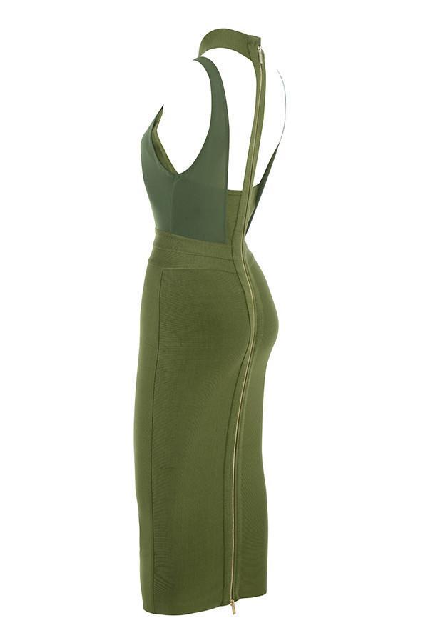 House of CB Caruso Midi Dress Green Size 8 for rent on The Volte - main image
