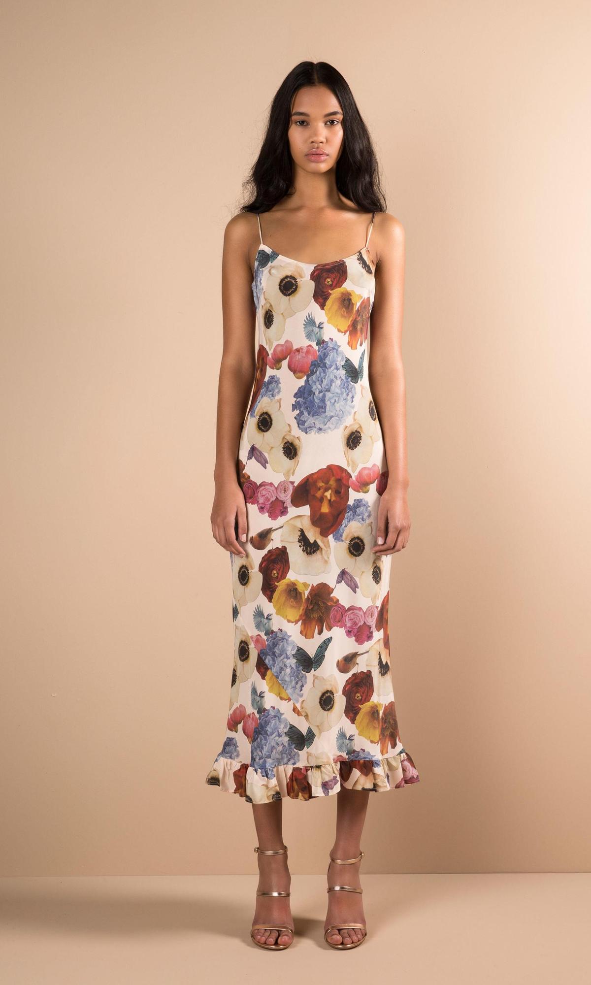 RUBY 10PM Slip MIdi Dress Floral Size 6 - Image 1
