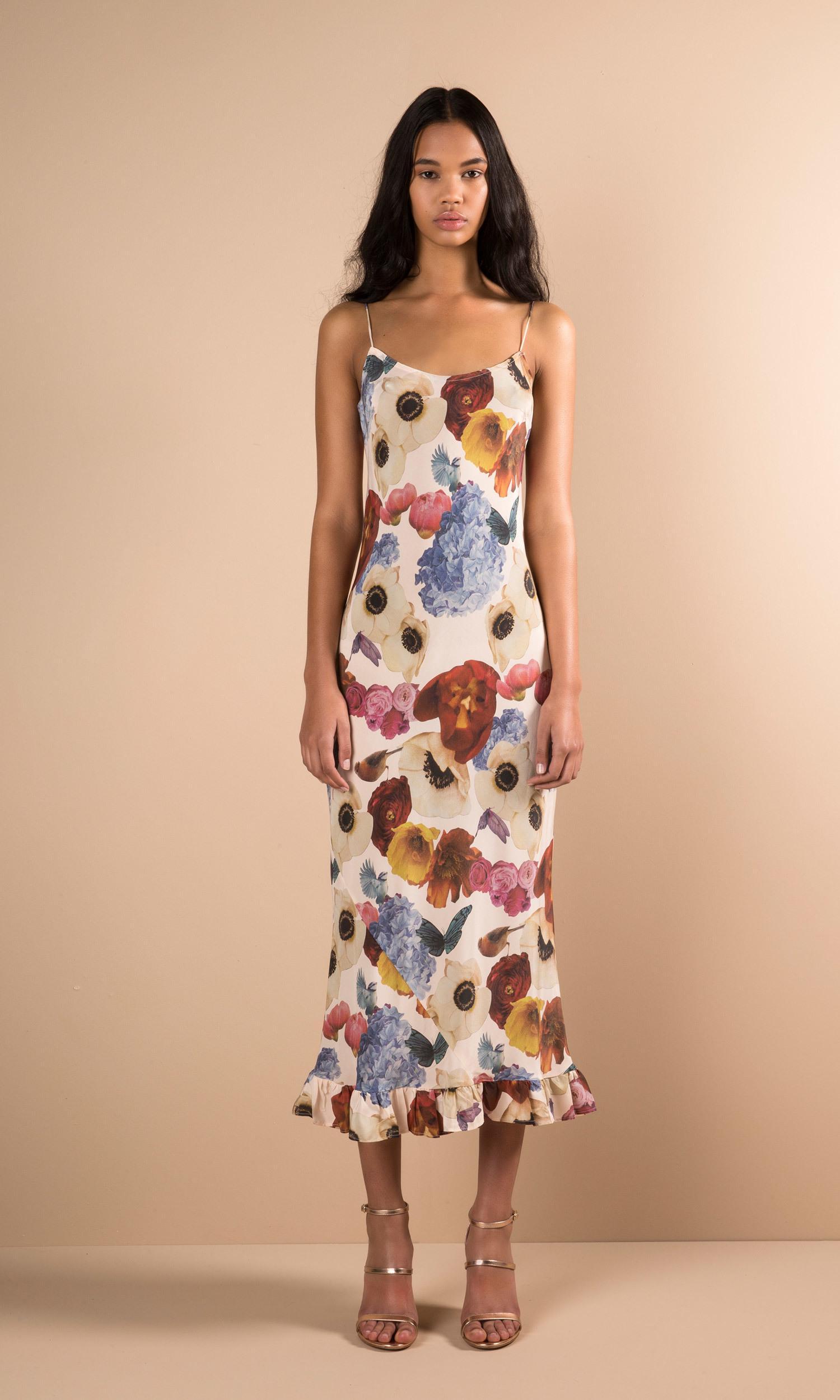 RUBY 10PM Slip MIdi Dress Floral Size 6 - Image 1