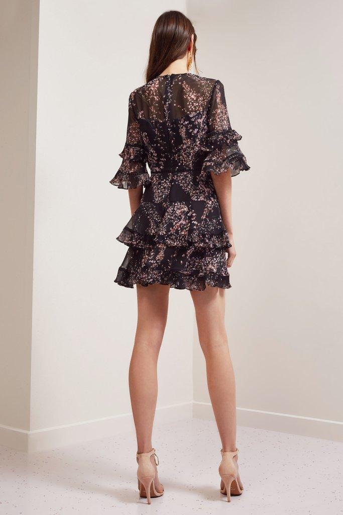 Keepsake Light Up Mini Dress in Black Wildflower Floral  Size 6 - Image 2