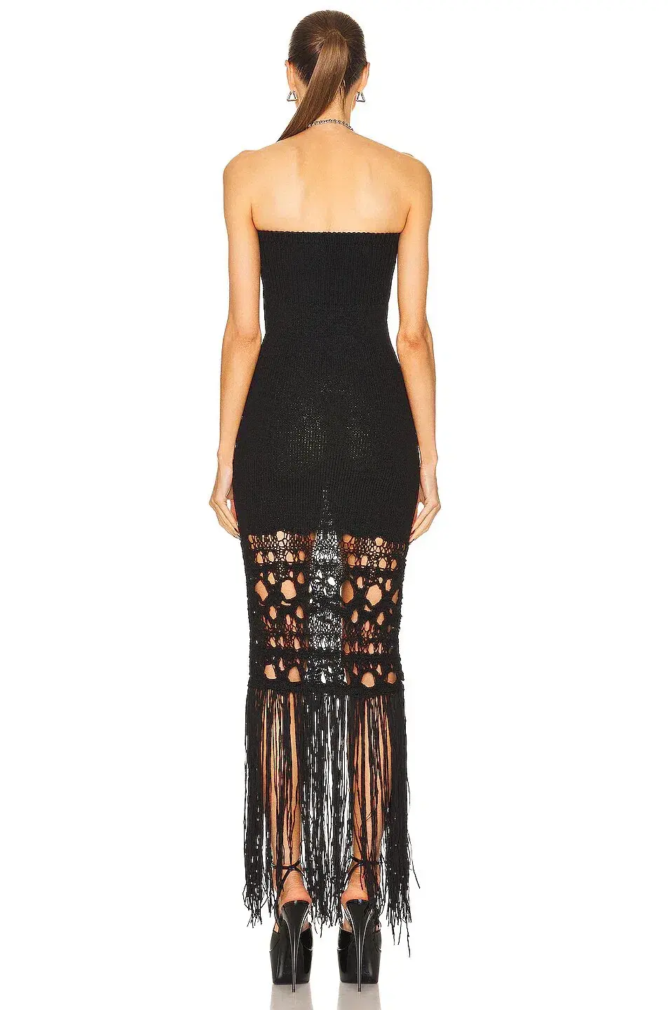 Christopher Esber Strapless Fringe Dress Black Size 8  - Image 2