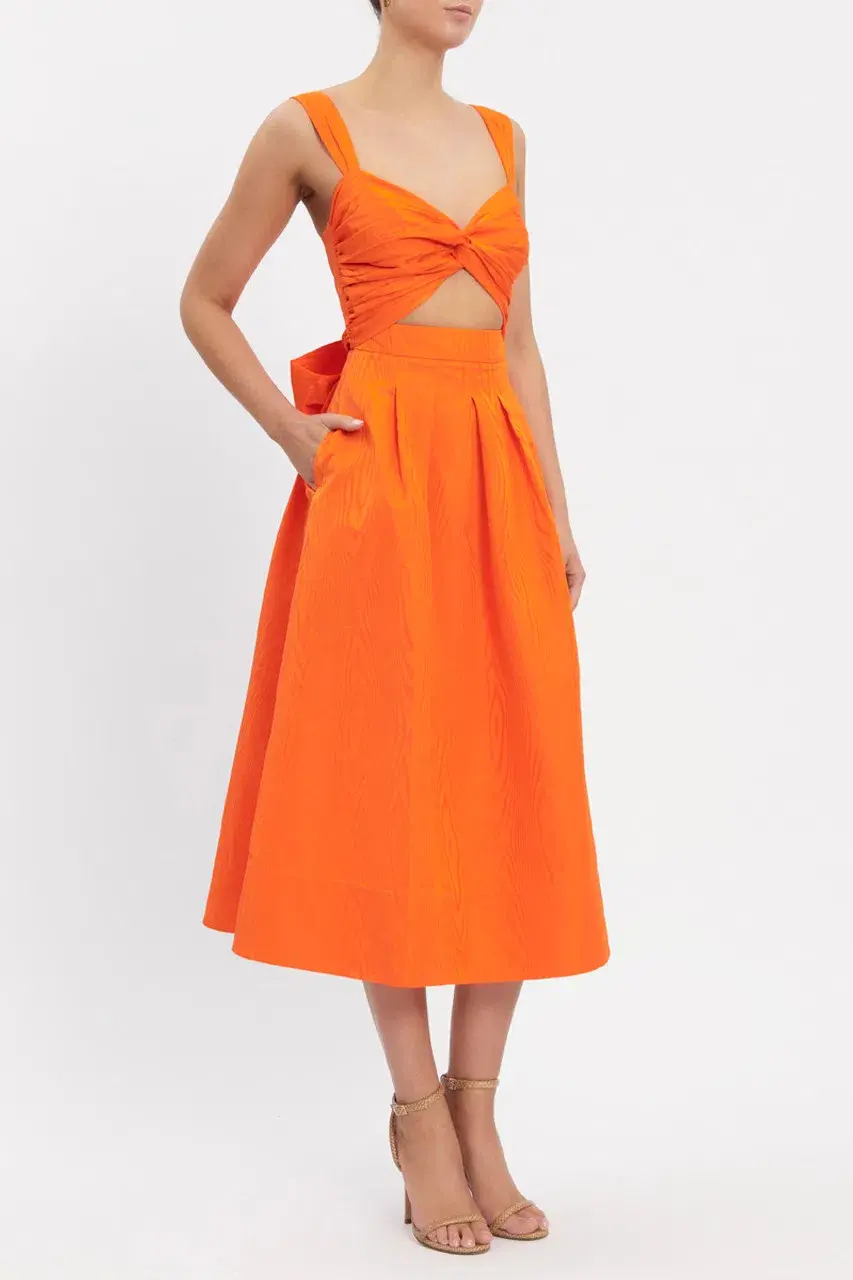 Rebecca Vallance Carmelita Cut Out Midi Dress Orange Size 10 - Image 2