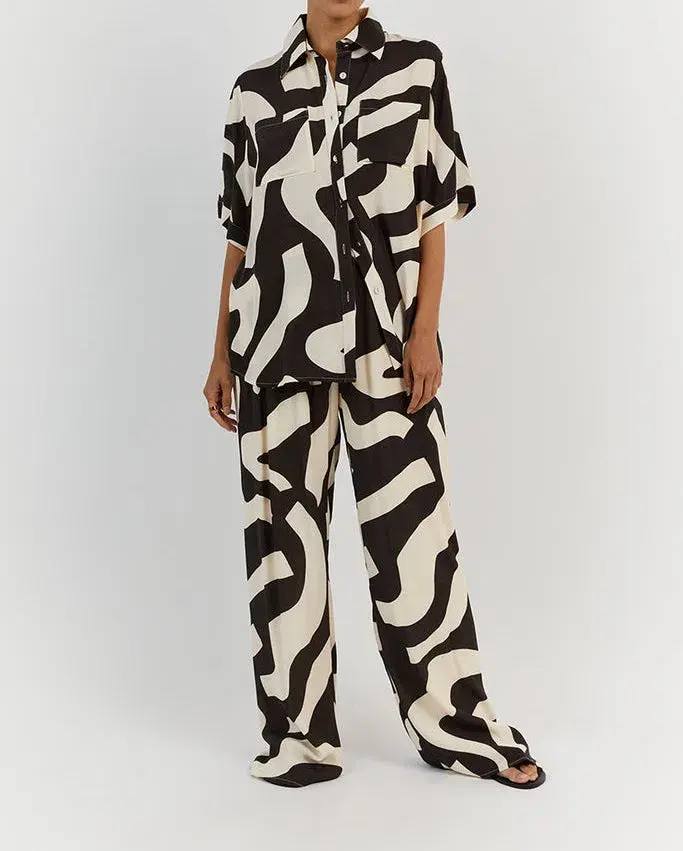 Dissh Nina Vacation Shirt Size 6 and Drawstring Pants Size 10 Set Print - Image 1