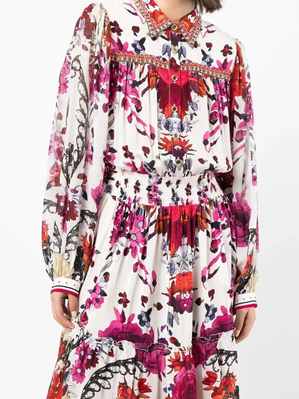 Camilla Button Through Tiered Dress Reign Of Roses Size L / Au 14 - Image 2