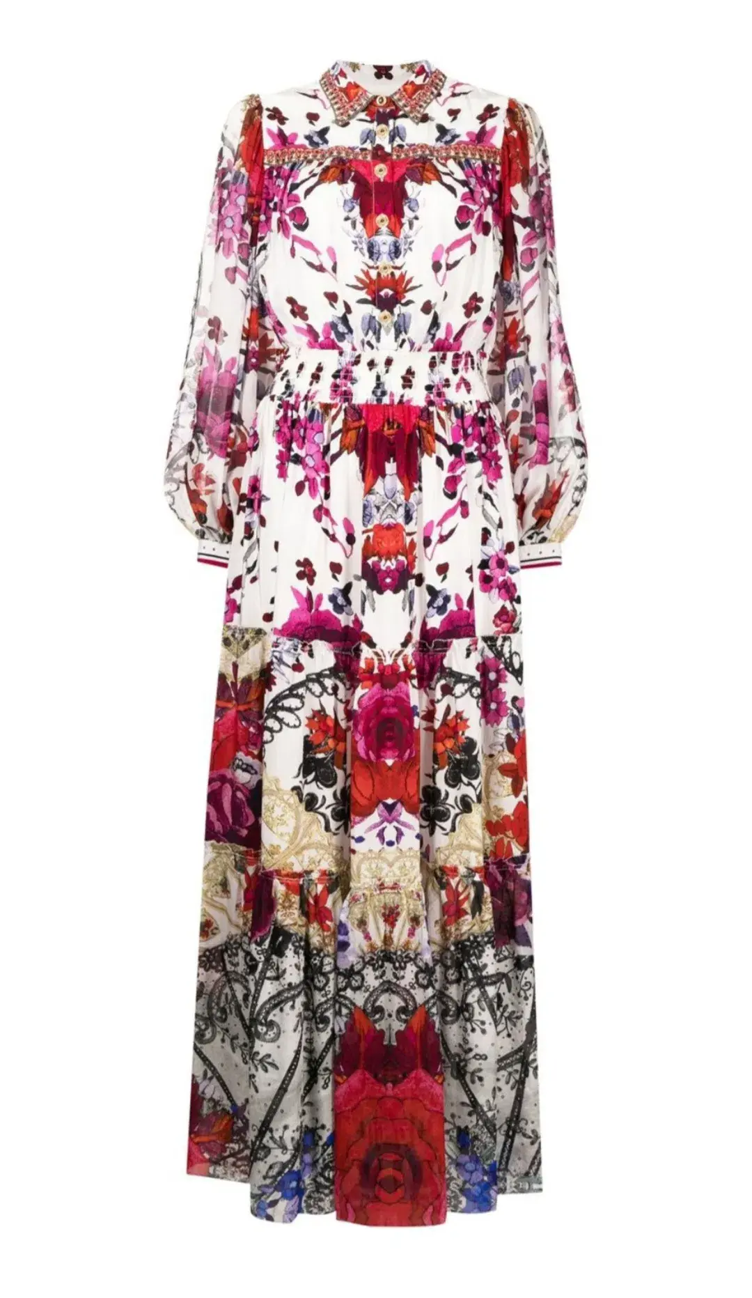 Camilla Button Through Tiered Dress Reign Of Roses Size L / Au 14 - Image 4