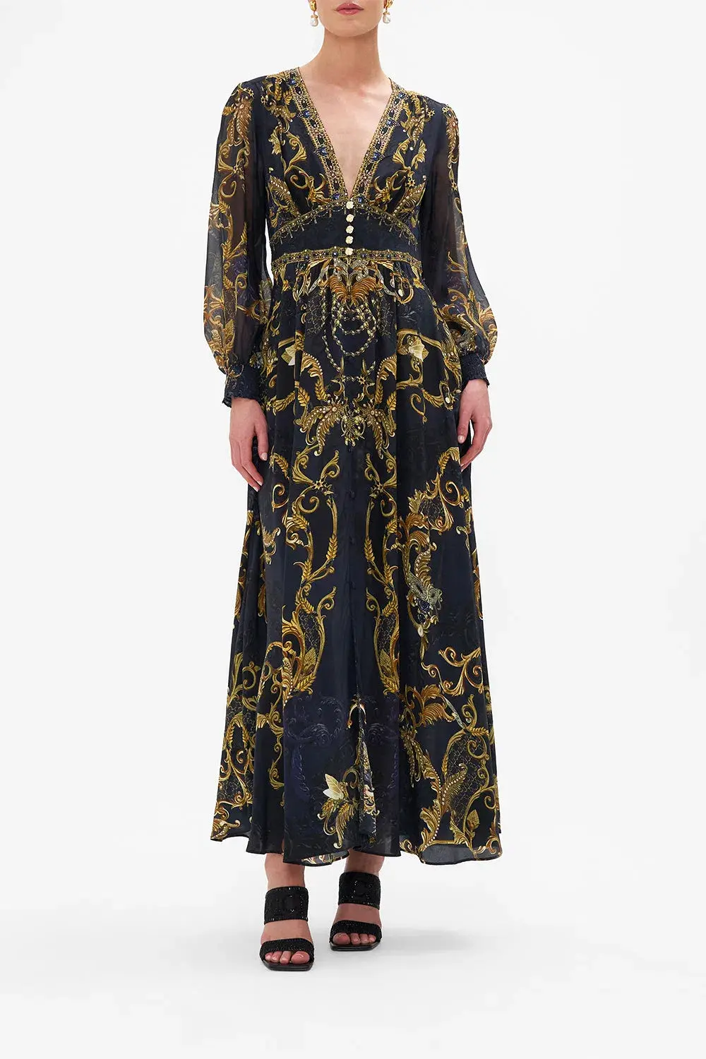 Camilla Button Dress With Shaped Waistband Moonlight Melodies Size XL / Au 16 - Image 1