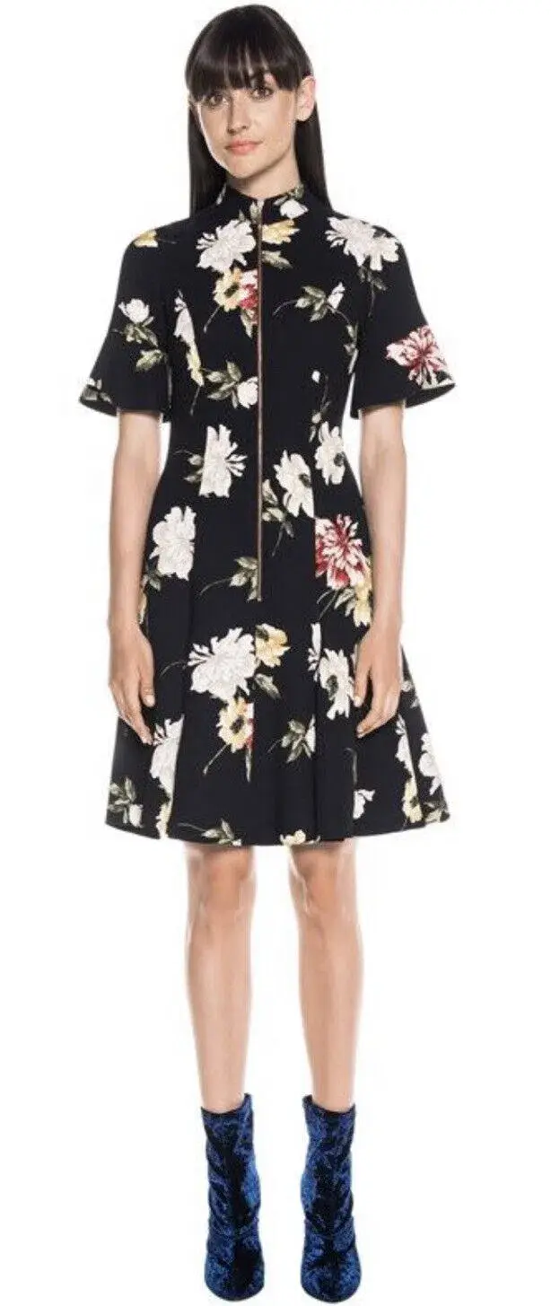 Cue Watercolour Floral Lace Back Dress Size 6 - Image 3