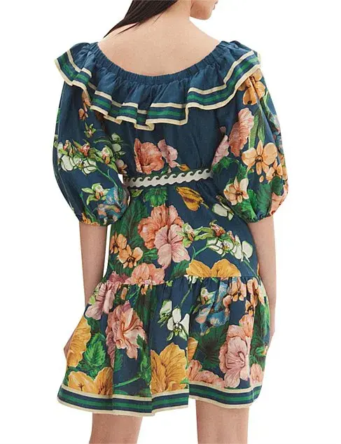 Alémais Lyla Frill Neck Mini Dress Floral Size 8  - Image 3