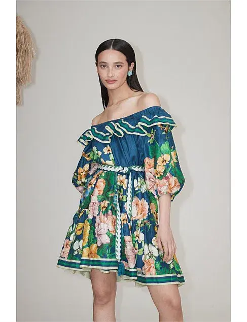 Alémais Lyla Frill Neck Mini Dress Floral Size 8  - Image 5