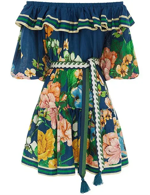 Alémais Lyla Frill Neck Mini Dress Floral Size 8  - Image 6