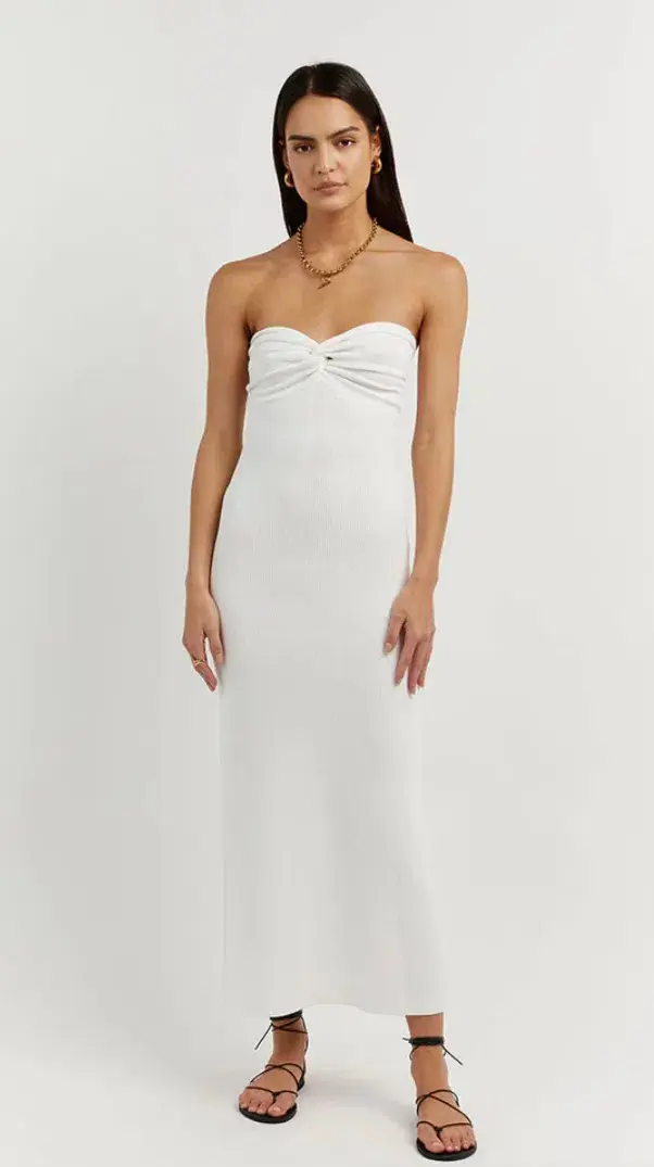 Dissh Anika Kniit Dress Off White Size S / Au 8 - Image 1
