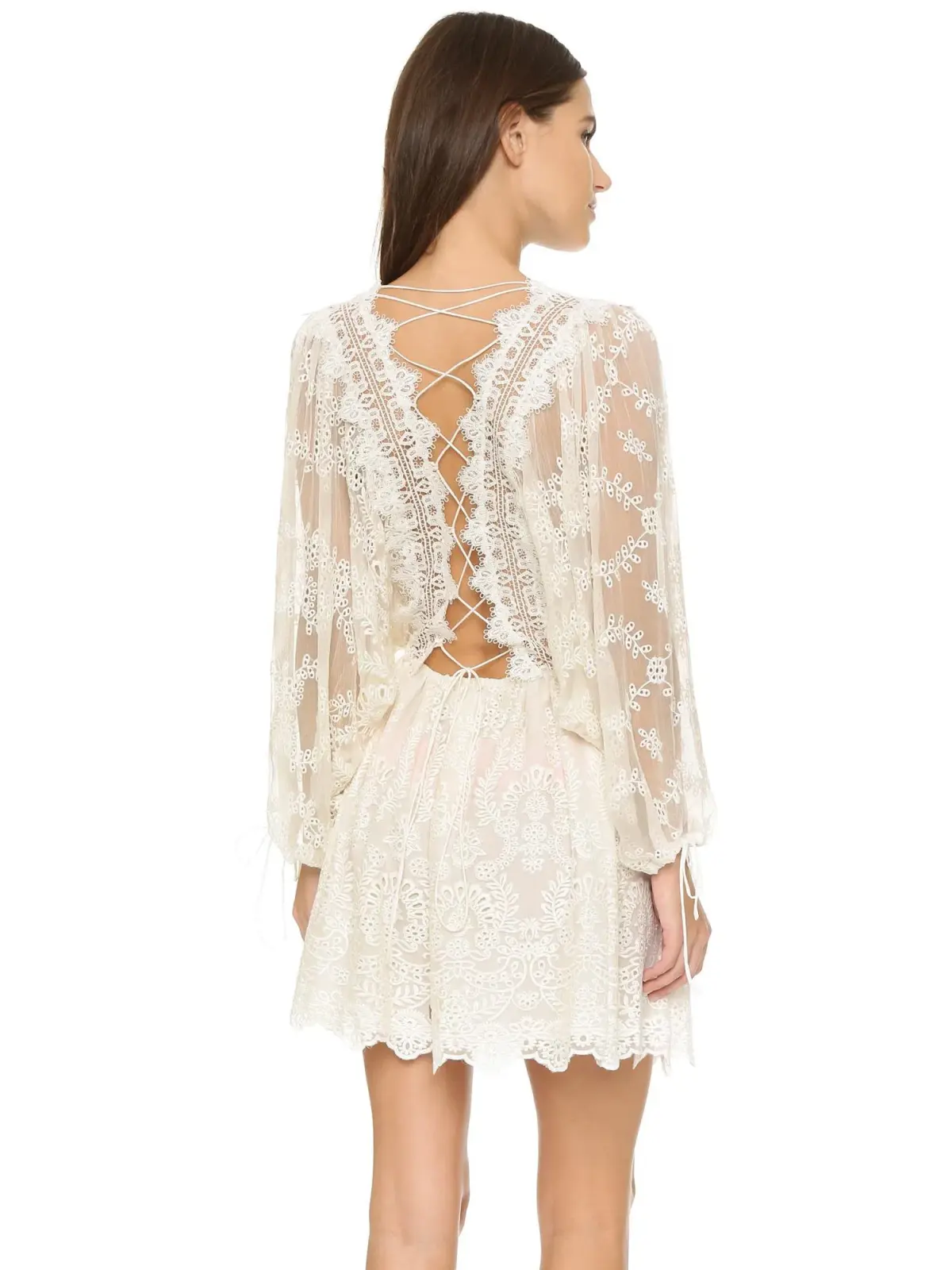 Zimmermann Alchemy Twine Embroidery Mini Dress Ivory Size 1/ AU 10 - Image 2