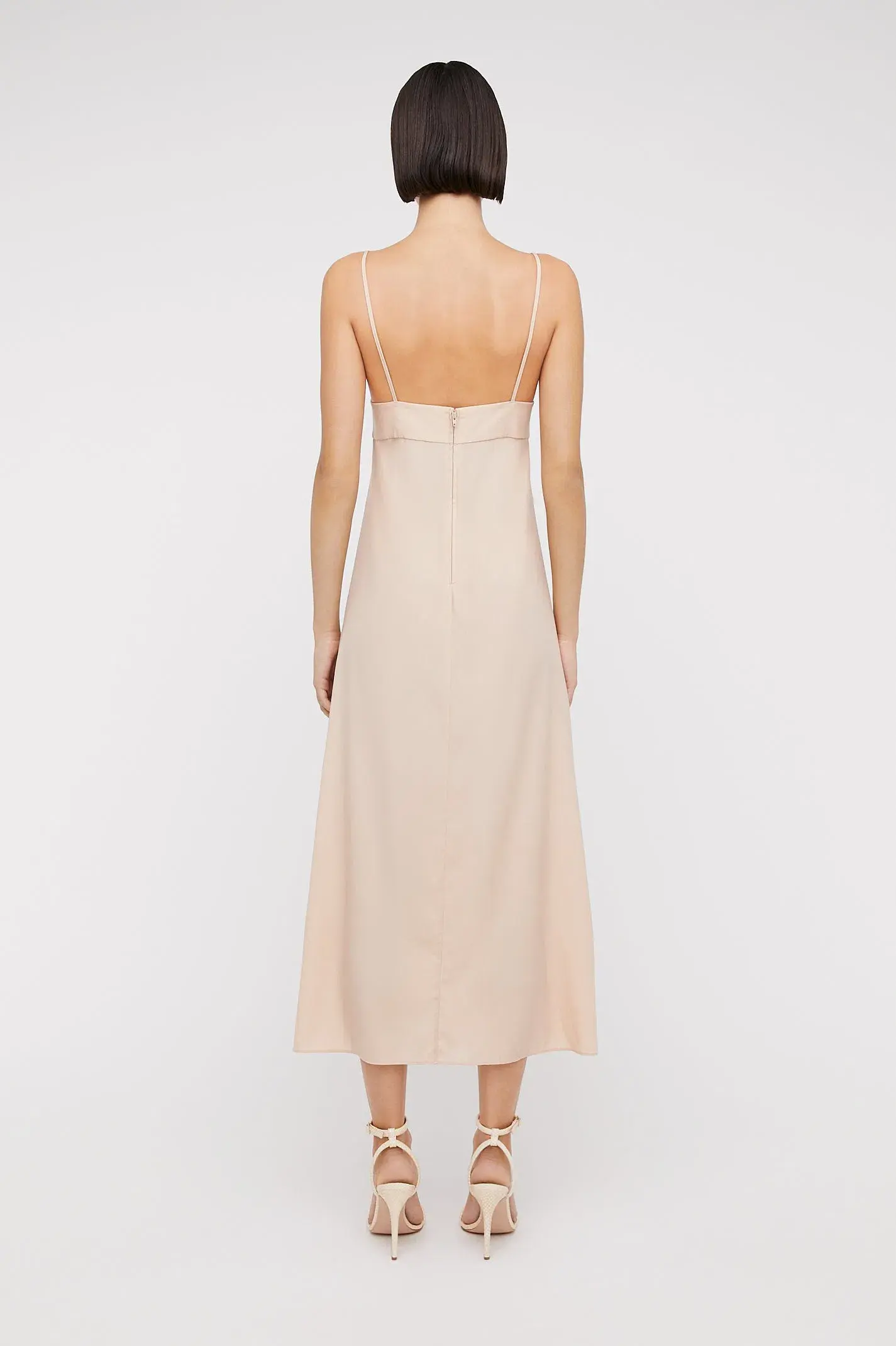 Scanlan Theodore Silk Slip Dress Nude Size 10  - Image 3