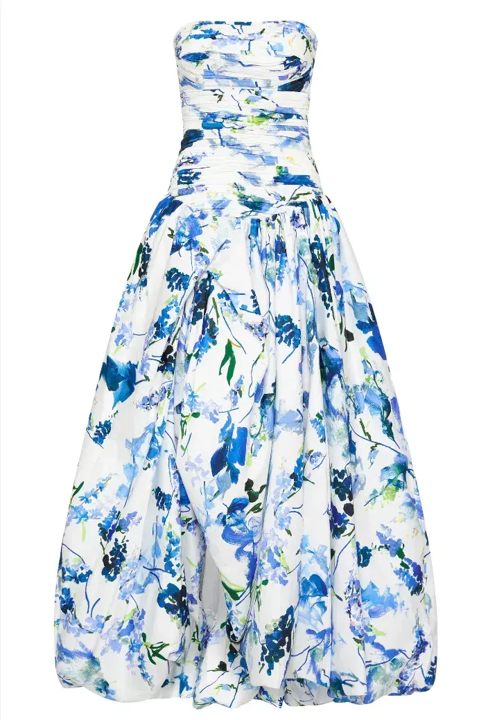 Aje Violette Bubble Hem Maxi Dress Lavenders of Provence Print Size 4 - Image 3