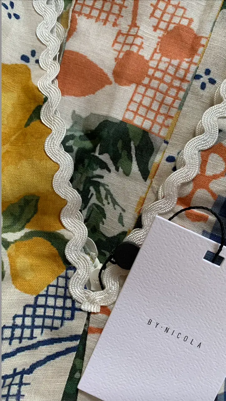 By Nicola Wavy Maxi Dress in Lemon Patchwork Print Size 6 - Image 6