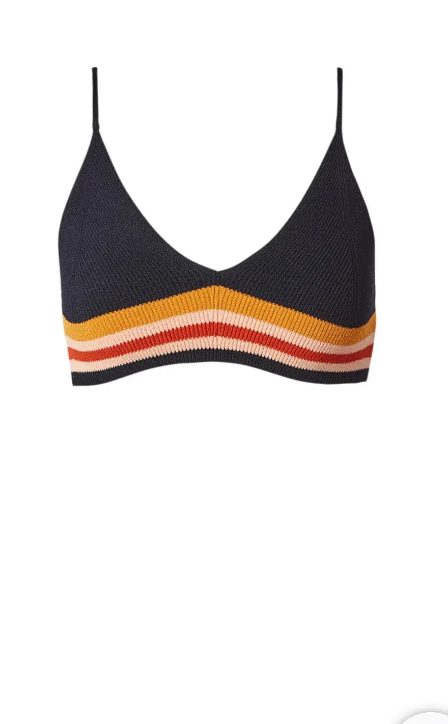 Scanlan Theodore Crepe Knit Stripe Bralette and Skirt Set Multi Size 4 - Image 2