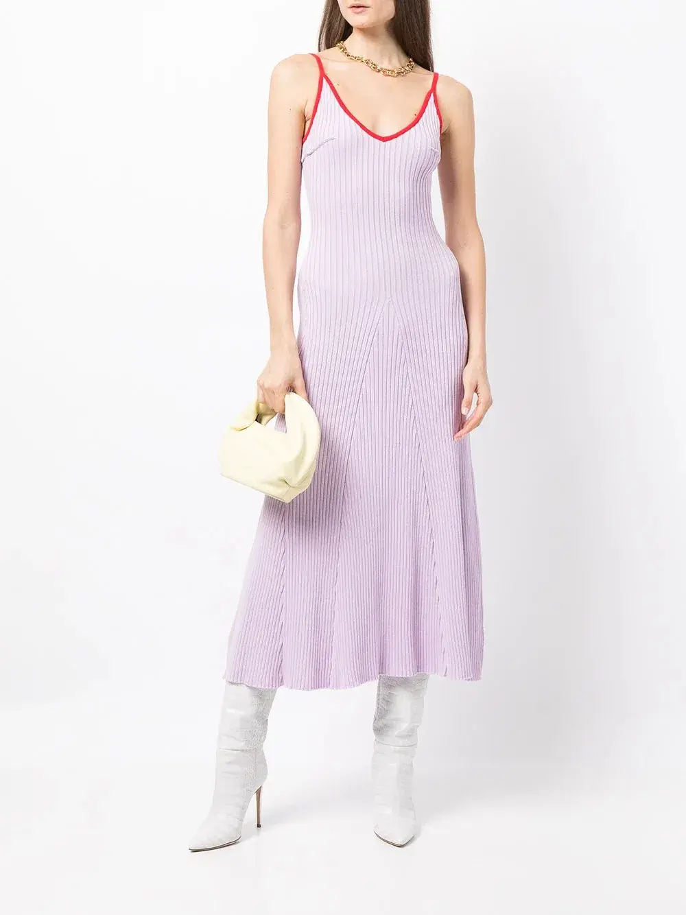 Anna Quan Scarlett Ribbed Knit Dress Purple Size 8  - Image 1