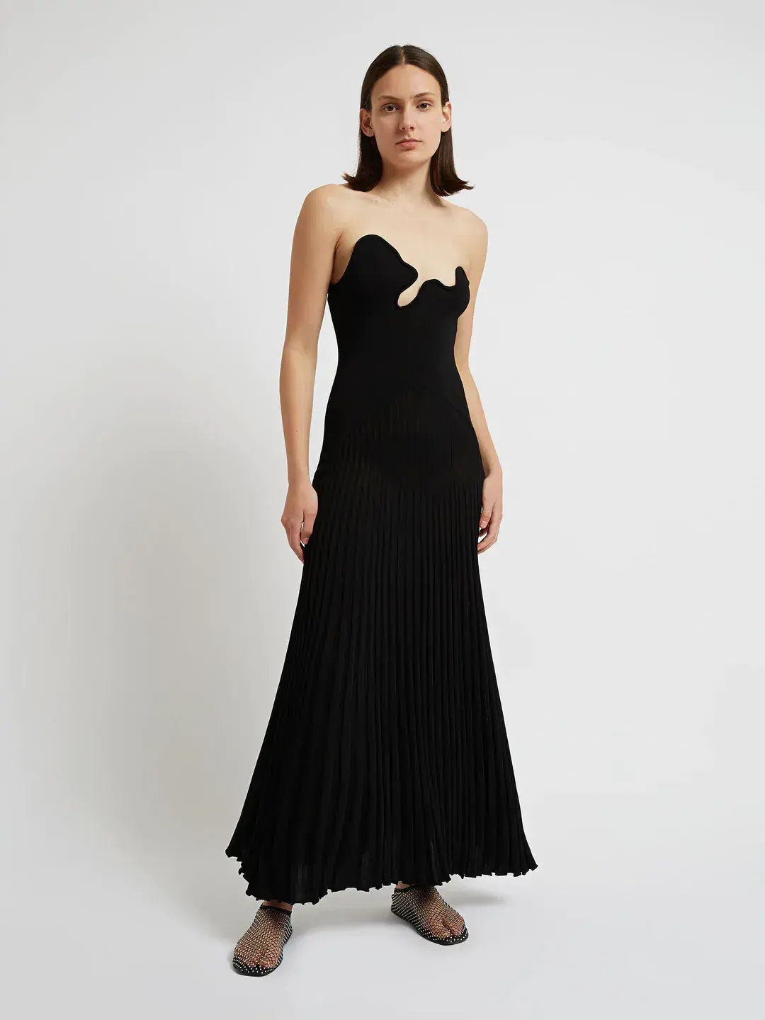 Christopher Esber Sculptured Pleated Rib Dress Black Size 12 - Image 2