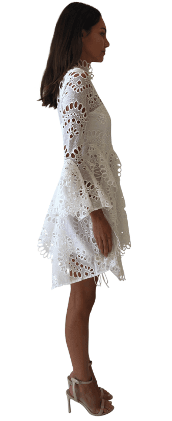 Thurley Leo Embroidered Dress in Ivory - Image 2