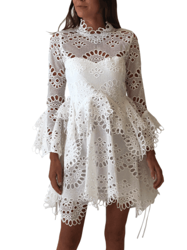 Thurley Leo Embroidered Dress in Ivory - Image 1