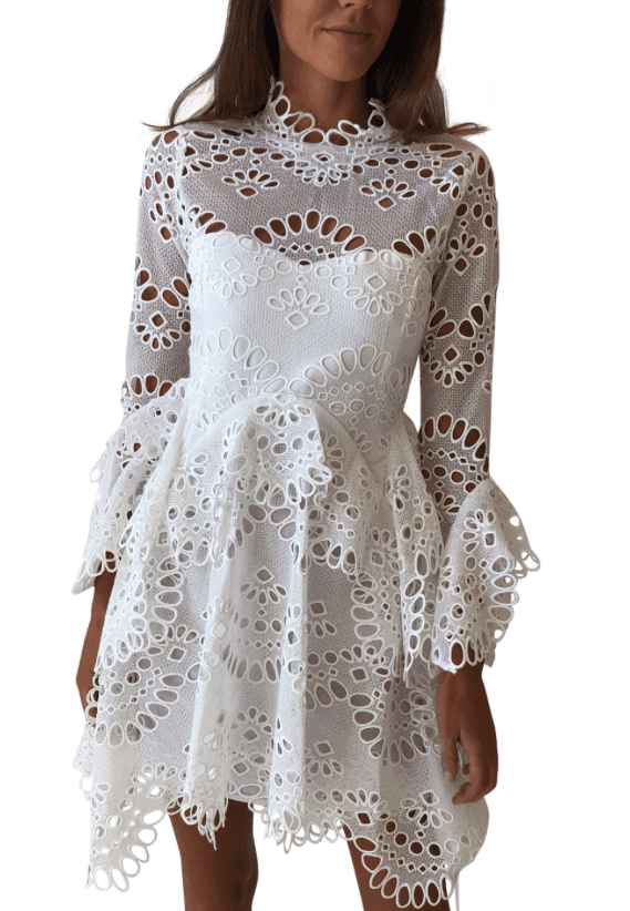 Thurley Leo Embroidered Dress in Ivory - Image 4