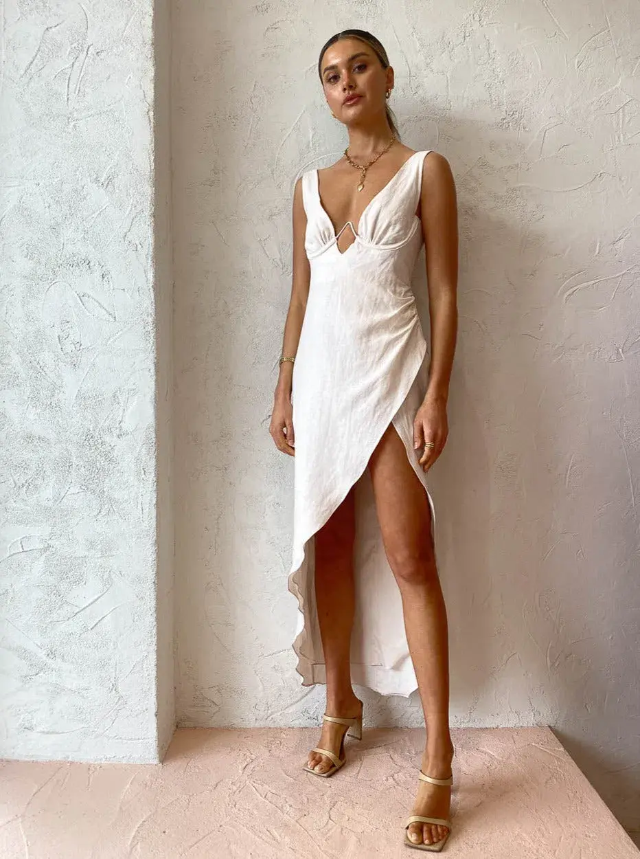 Rumer the Label Luella Maxi Dress in Ballet Beige Size AU 14 - Image 3
