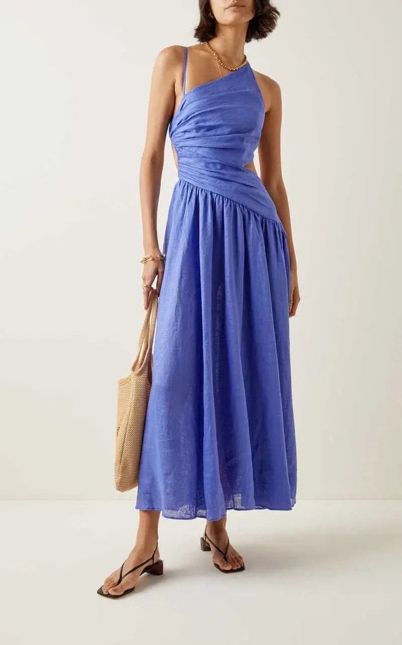 Zimmermann Tropicana Asymmetric Dress Purple Size 1 / AU 10 - Image 1