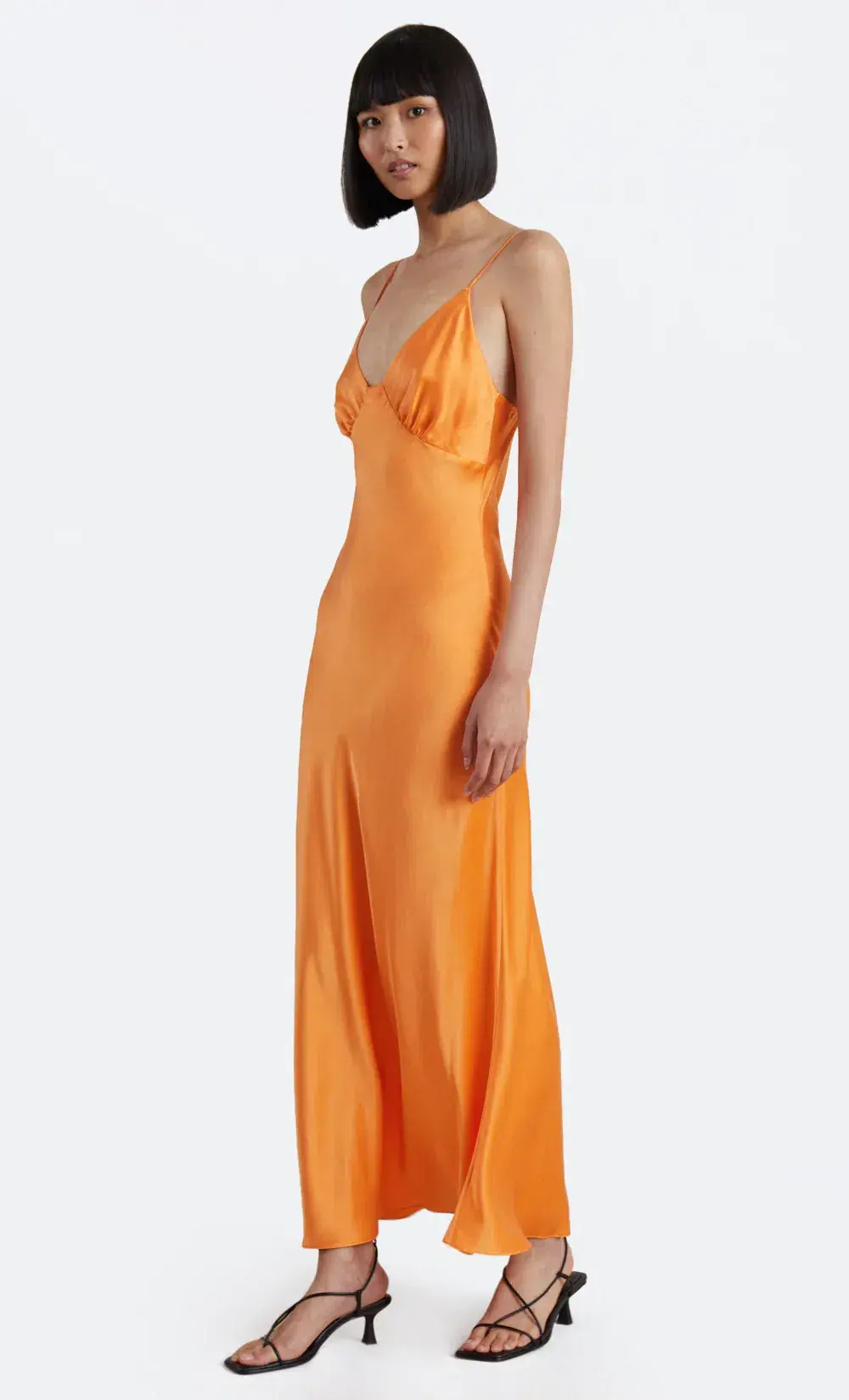 Bec & Bridge Amber V Midi Dress Orange Size AU 6  - Image 2