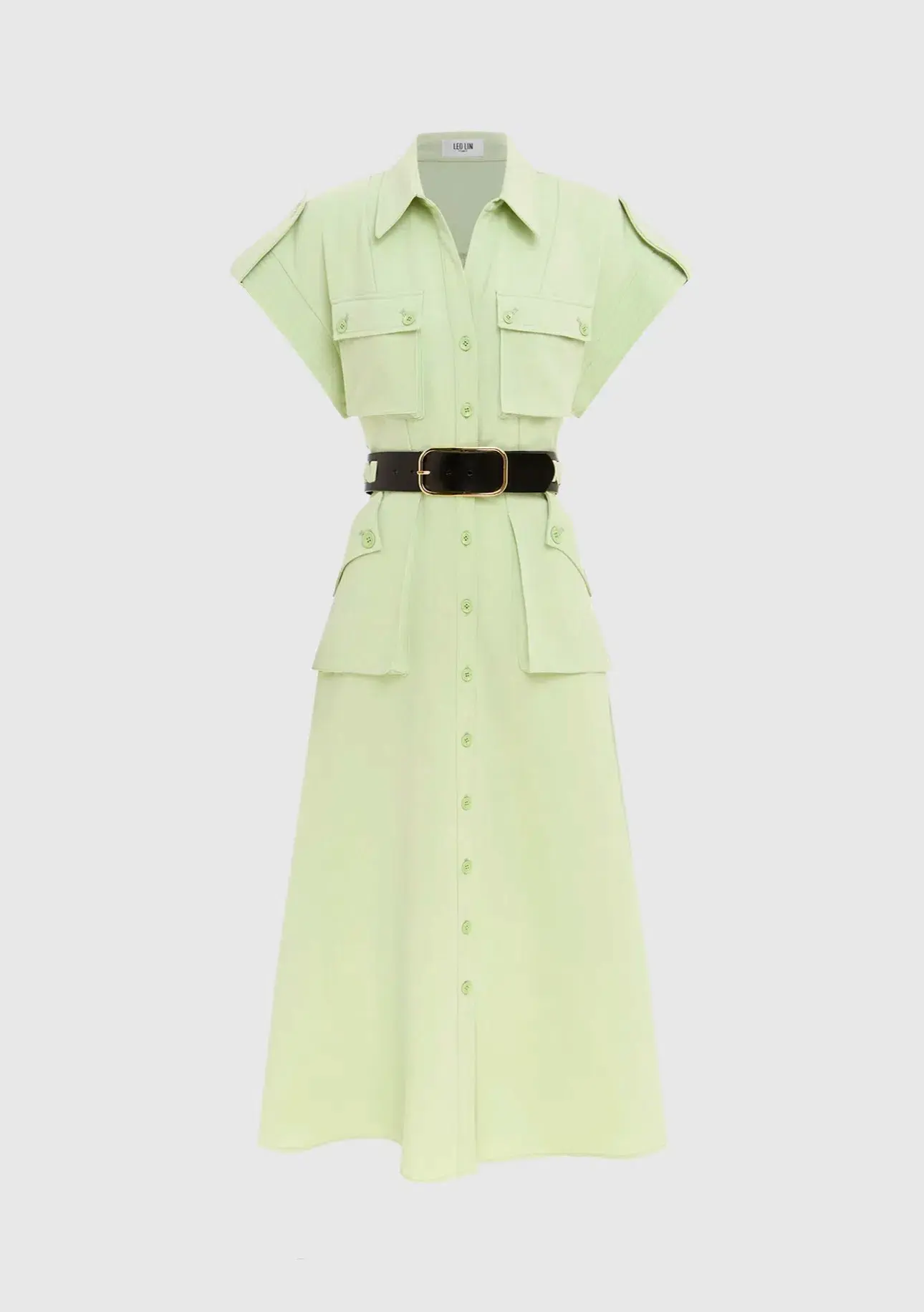 Leo Lin Audrey pocket Shirt Midi in Mint Size AU 10  - Image 1
