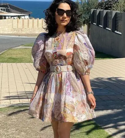 Zimmermann Kaleidoscope Puff Sleeve Mini Dress Multi Size 1 / AU 10 - Image 6