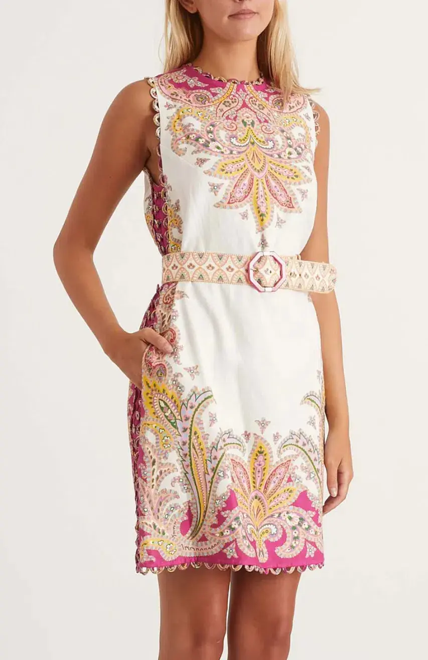 Zimmeramann Teddy Scallop Shift Dress Print Size 0 / AU 8 - Image 2