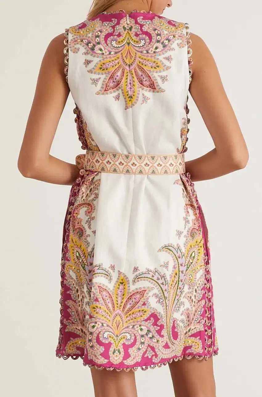 Zimmeramann Teddy Scallop Shift Dress Print Size 0 / AU 8 - Image 3
