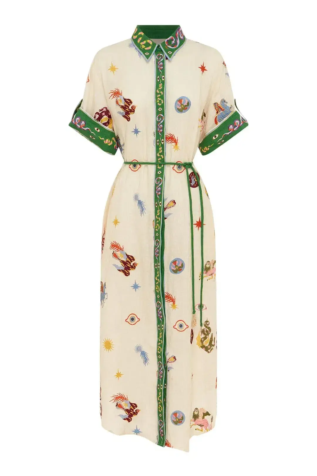 Alemais Seeker Embroidered Shirtdress Print Size 8 - Image 3