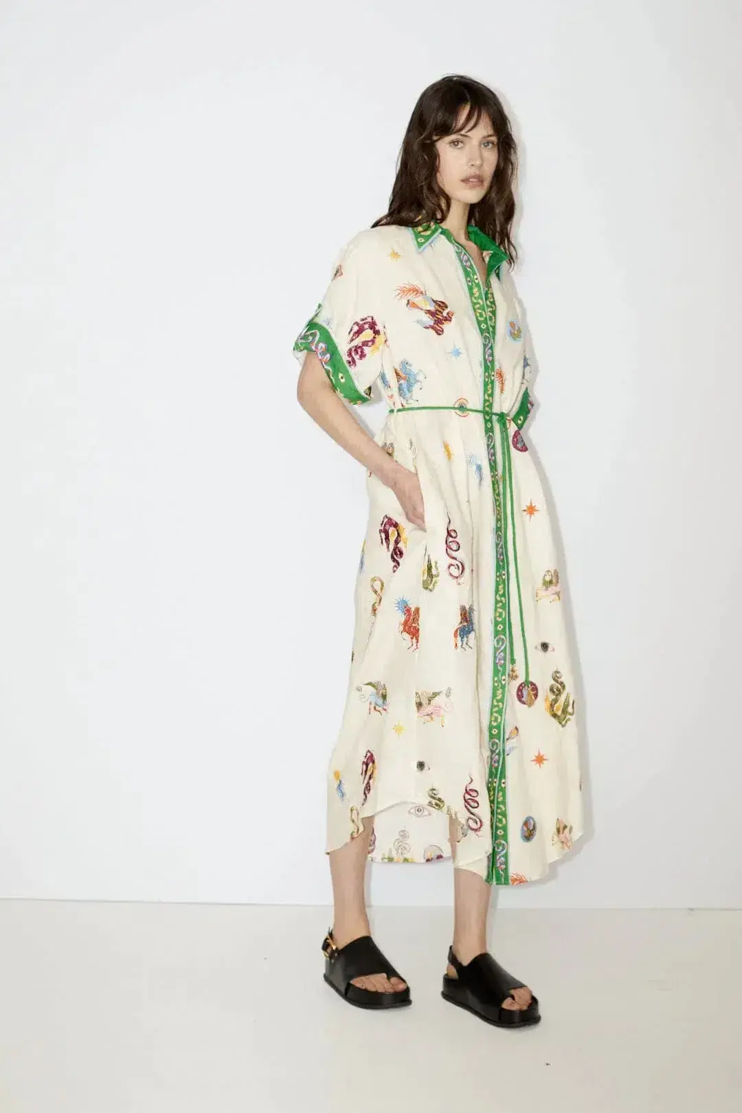 Alemais Seeker Embroidered Shirtdress Print Size 8 - Image 1
