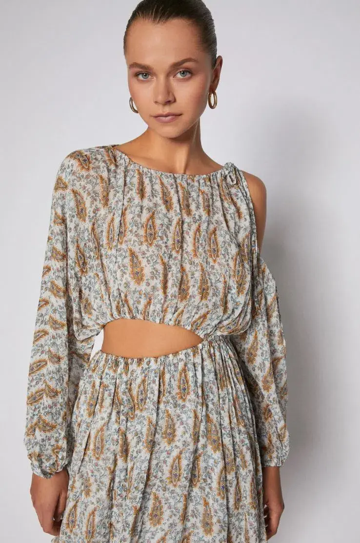 Scanlan theodore GGT Foulard Mini Dress Print Size 10  for rent on The Volte - main image