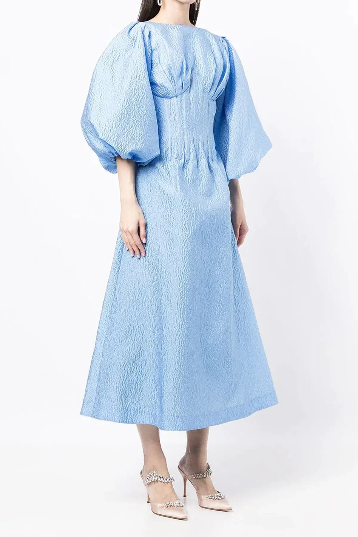 Rachel Gilbert Emiko Balloon-Sleeve Maxi Dress Blue Size 3/Au 12 - Image 2