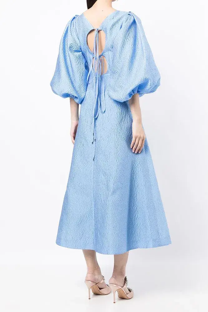 Rachel Gilbert Emiko Balloon-Sleeve Maxi Dress Blue Size 3/Au 12 - Image 3