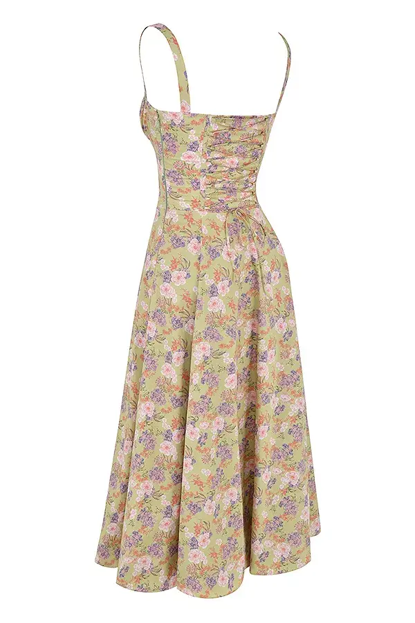 House of CB Carmen Peony Print Bustier Sundress Size XS/AU 6 - Image 5