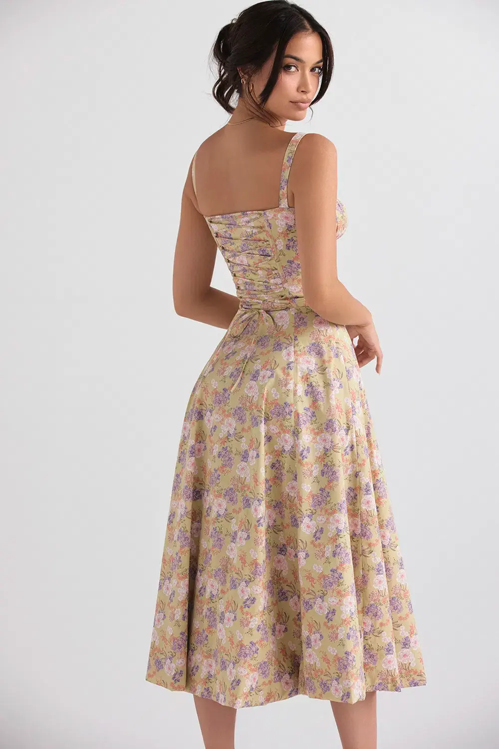 House of CB Carmen Peony Print Bustier Sundress Size XS/AU 6 - Image 3
