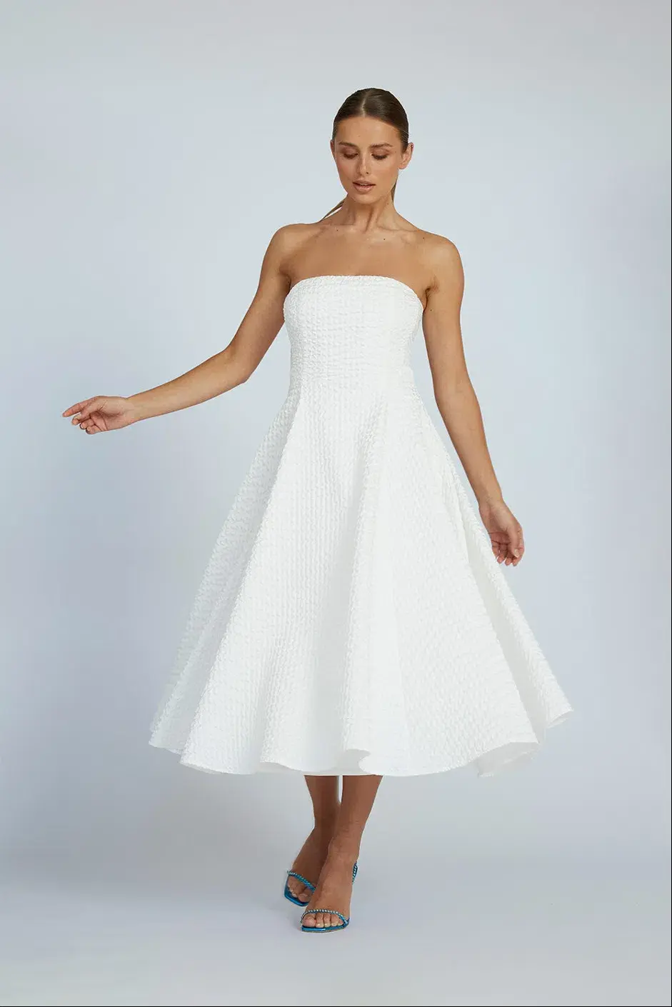 By Johnny Carrie Strapless Dress White Size 6 Altered for rent on The Volte - main image