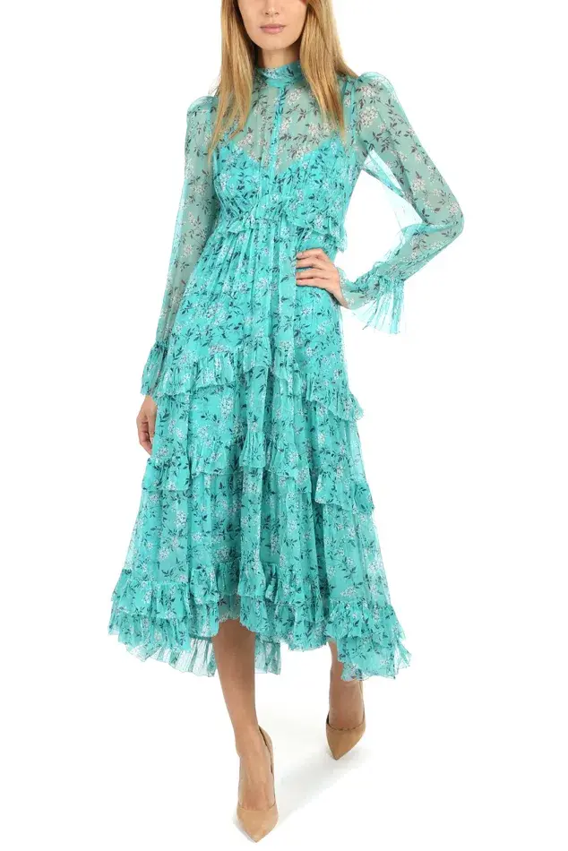 Zimmermann Moncur Gathered Frill Dress Floral Size 0 /AU 8 - Image 1