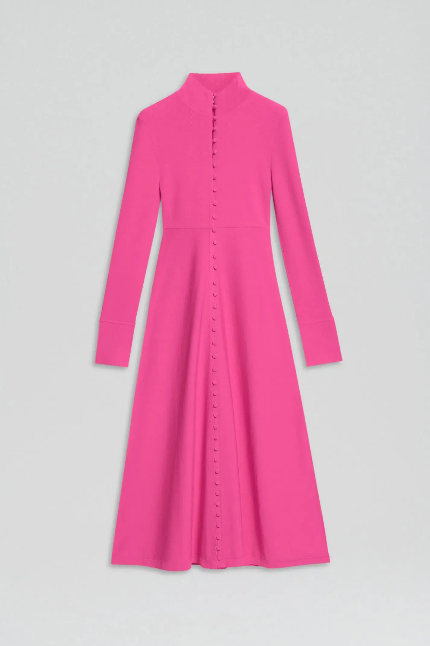 Scanlan Theodore Crepe Knit Button Polo Dress Fuchsia Size AU 8 - Image 5