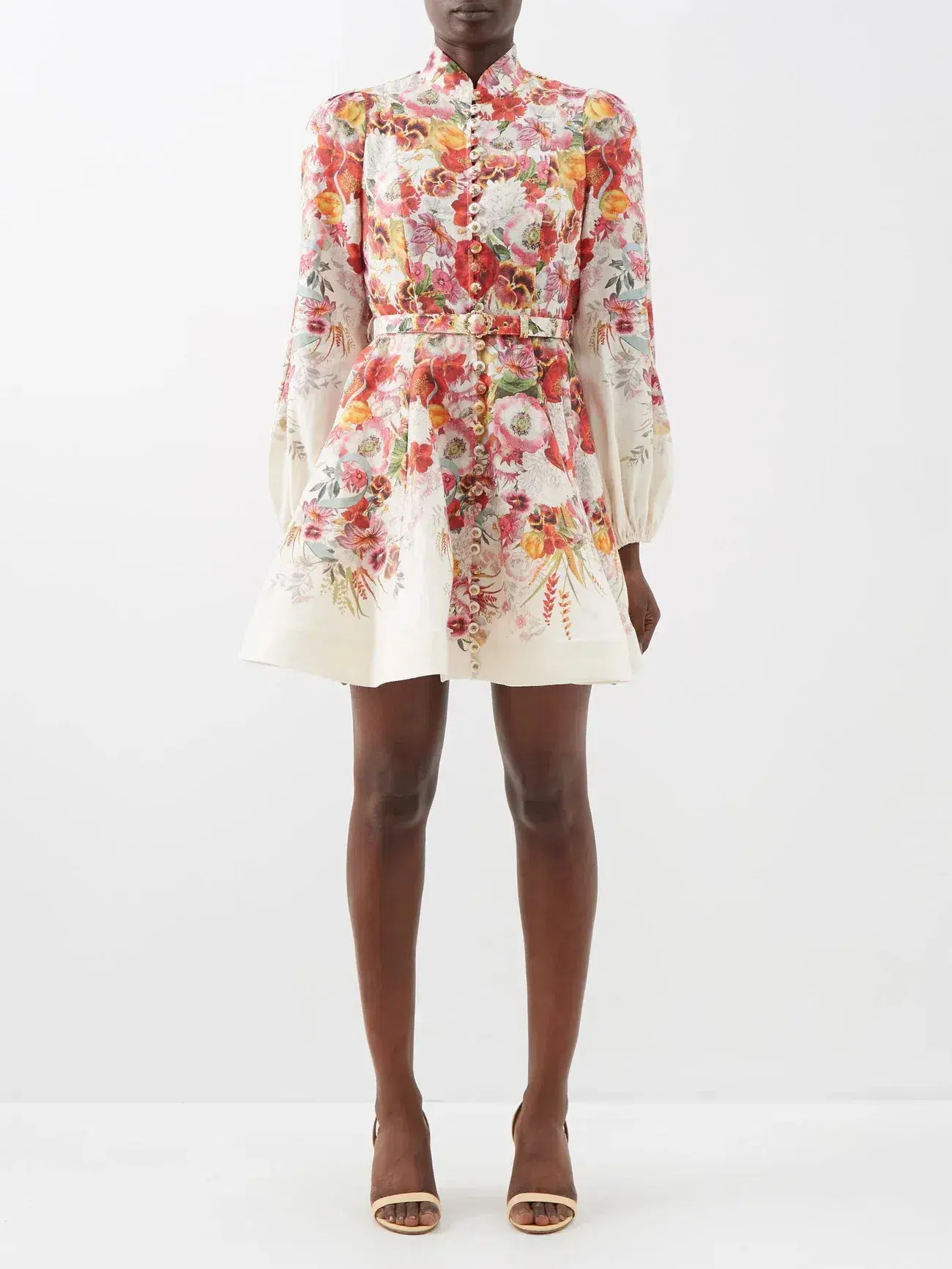 Zimmermann Wonderland Buttoned Mini  Elka Poppy Ivory Size 4 / AU 14 - Image 1