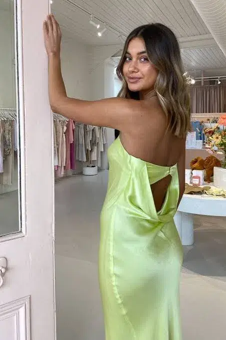 Bec & Bridge Citrus Sweetie Midi Dress Green Size AU 6 - Image 3